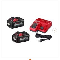 Milwaukee M18 Batteries Two 6.0AH With Chager