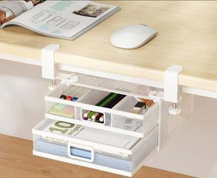 Under-Desk Clamp-On Mesh Drawer Organizer