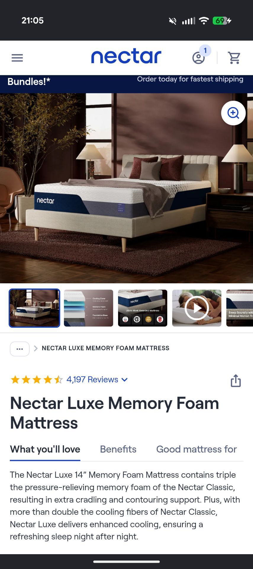 Nectar luxe memory foam calking mattress