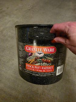 Brand New Granite Ware 12-Quart Stock Pot with Lid – Black Speckled