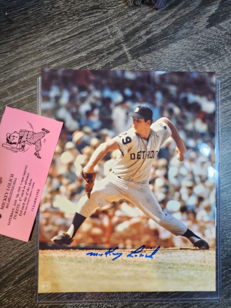 Signed Mickey Lolich Detroit Tigers 8x10 Autograph Photo MLB Baseball