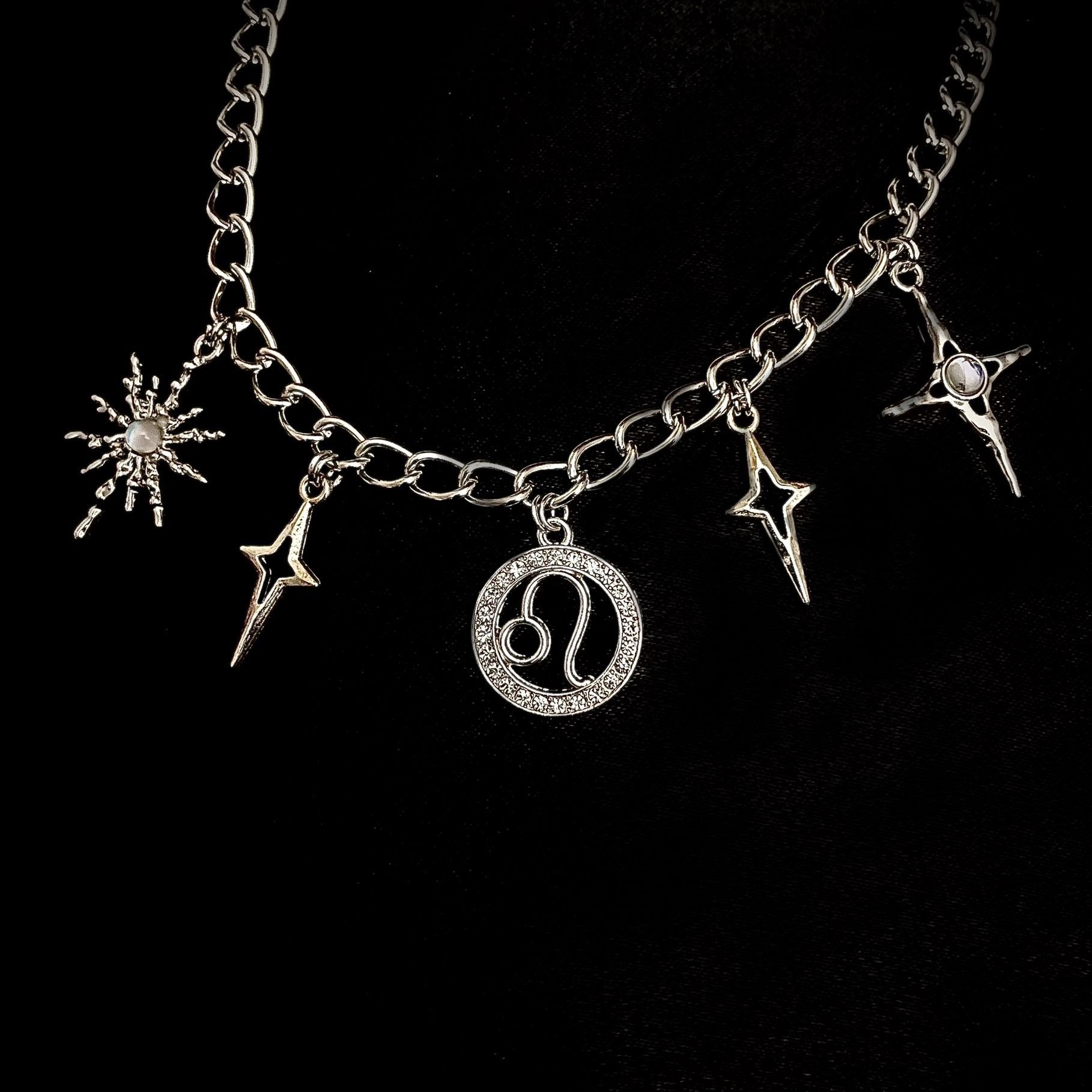 Handmade Silver Leo Choker & Earring Set