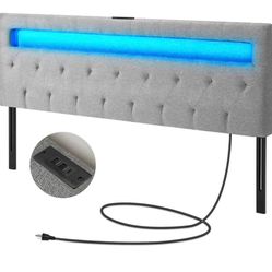 Queen LED Headboards With Charging Ports