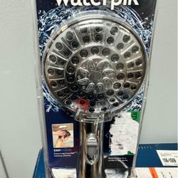 Waterpik 6-Spray 4.8 in. Single Wall Mount Handheld Adjustable Shower Head in Chrome 