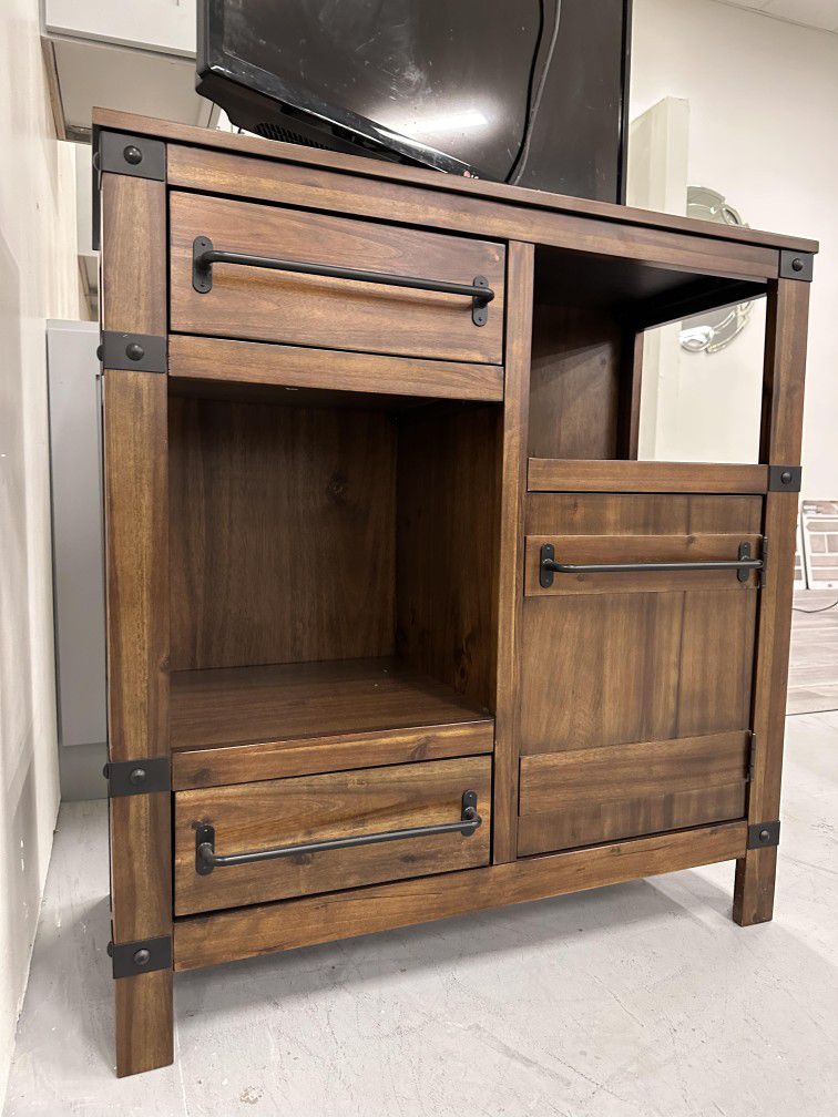 Farmhouse Accent Cabinet Storage With Open Display Space | Brand New On Display Home Decor 