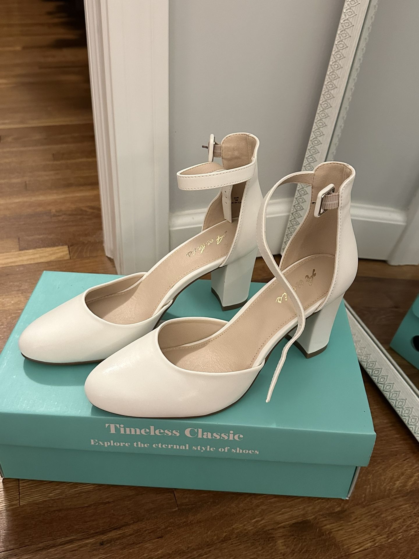 White Heels By Ankis - Brand New, Never Worn