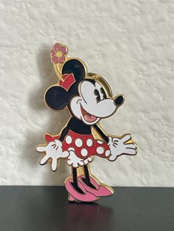 Vintage 2002 Disney Pin Classic Minnie Pink Shoes/Flower Pot Hat Facing Right