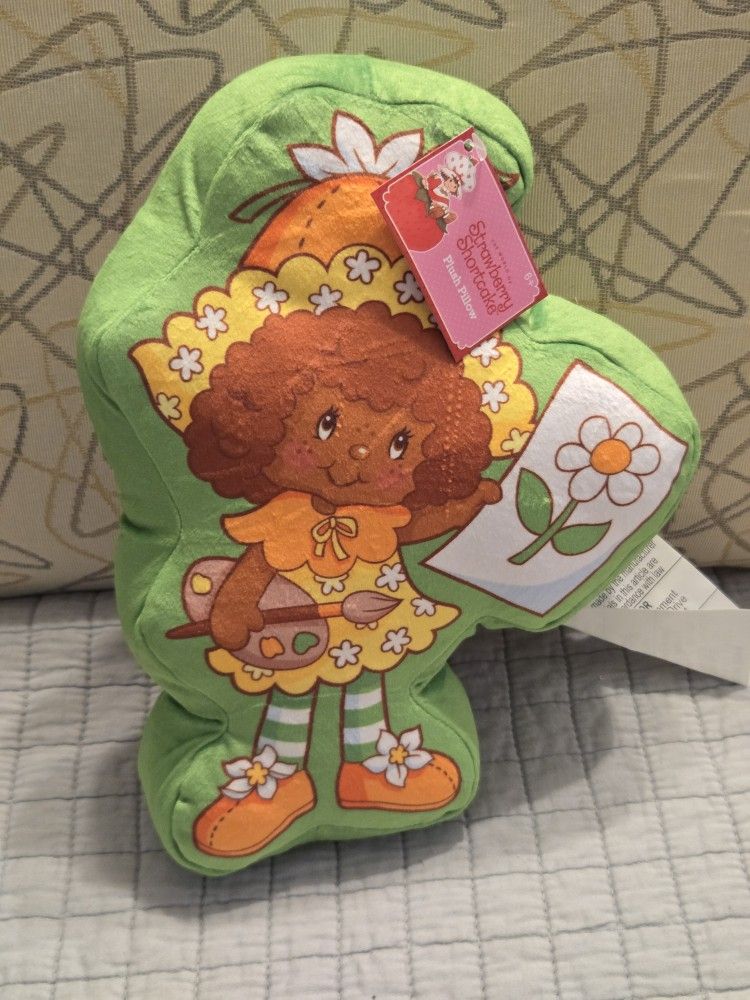 Strawberry Shortcake Orange Blossom Figure Pillow Soft Cushy Vibrant Colors 7.5