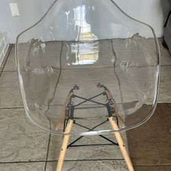 Glass Looking Wooden Chair