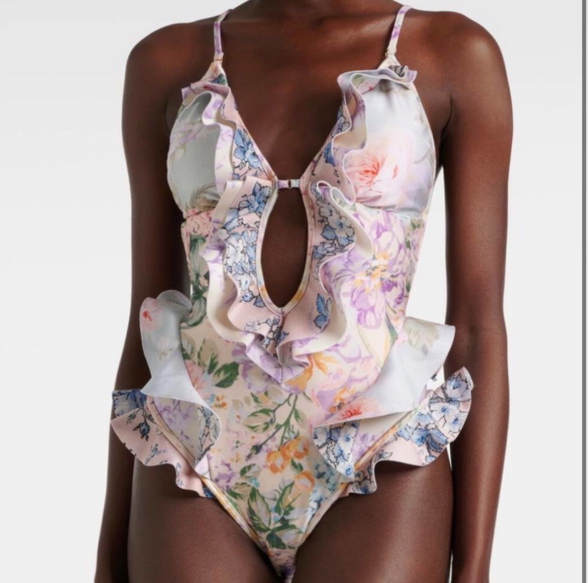 Zimmerman floral and frill swimsuit. S-M