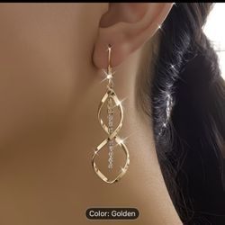 [Elegant Earrings] Gold-Tone Elegant Teardrop Dangle Earrings for Women | Daily Occasion Jewelry, Everyday Earrings, Iron Hook, Alloy