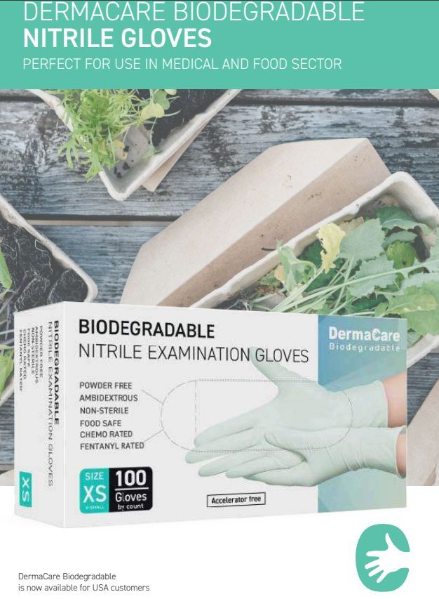 DERMACARE BIODEGRADABLE NITRILE GLOVES
