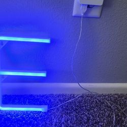 Blue Neon "E" light
