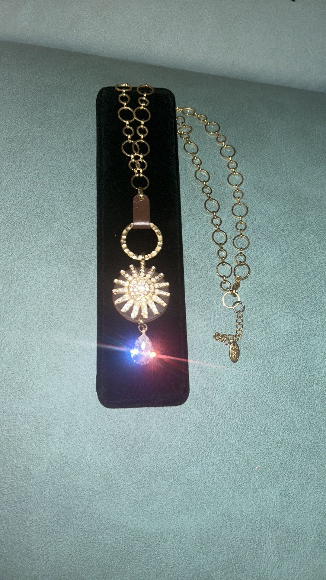 Beautiful Handcrafted, And Uniquely Designed Gold And Cubic Zirconia Necklace