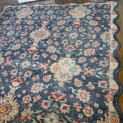 Blue multi color 8x10 area rug