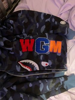 BAPE WGM Shark Full-Zip Hoodie Blue Camo