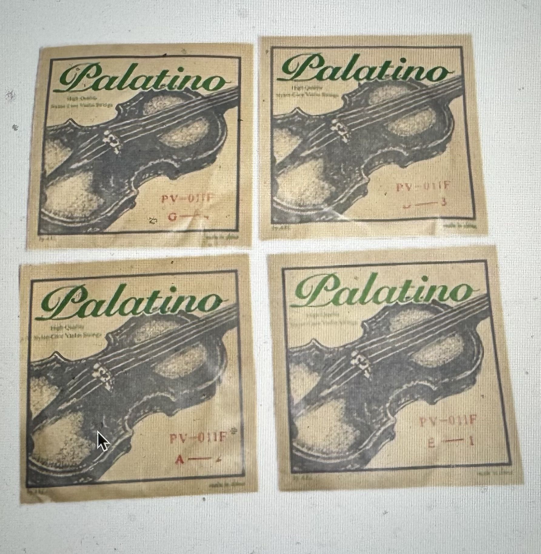 4 Palatino Nylon Core Violin Strings PV-011F by AXL - G4, A2, D3, E1