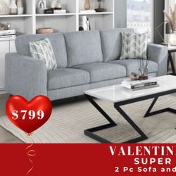 2 PC SOFA AND LOVESEAT 