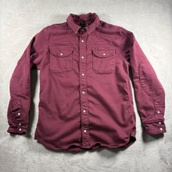 &Sons Trading Co Sunday Shirt Men’s L Maroon Pearl Snap Workwear Button #3211