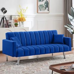 Royal Blue Sofa Bed Couch Brand New In Box Folds Down Into A Bed 🛏️ 