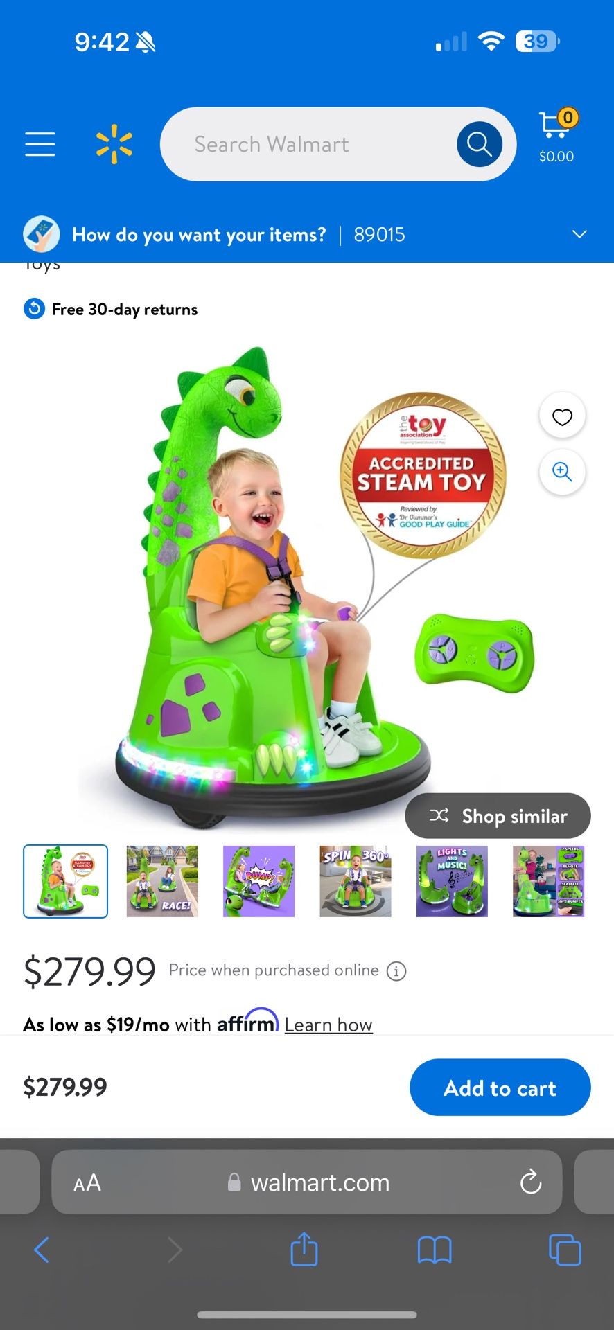 Bumper Car for Kids, 12V Electric Ride on Toy with Remote Control, LED Lights & Music for Toddlers 1-3, Birthday Gift Ages 1 2 3 4 5 Years Old Boys &