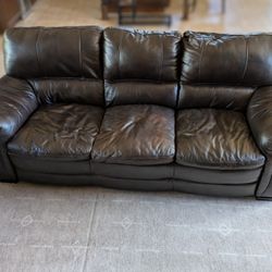 Black Leather Sofa Set