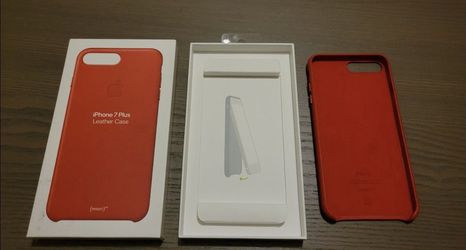 iPhone 7 Plus Authentic Red Leather Case