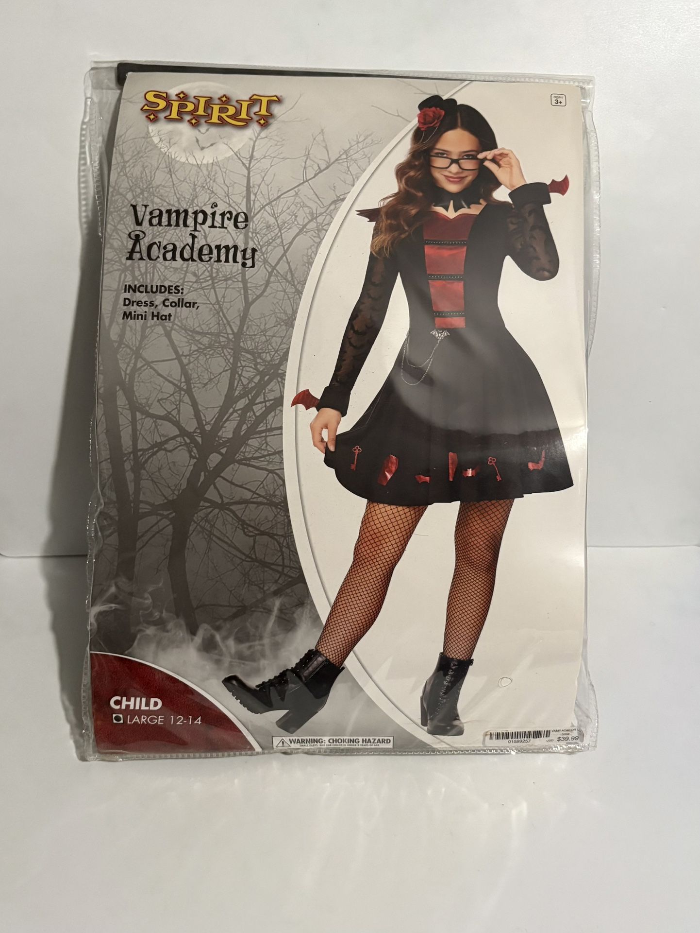 SPIRIT HALLOWEEN Vampire Academy Dress For Girls With Mini Hat