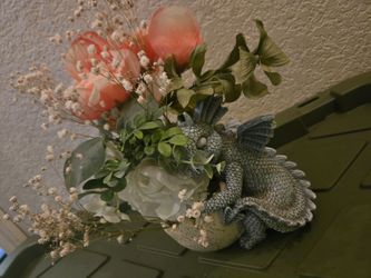 Baby Dragon Hatching Egg Figurine Planter