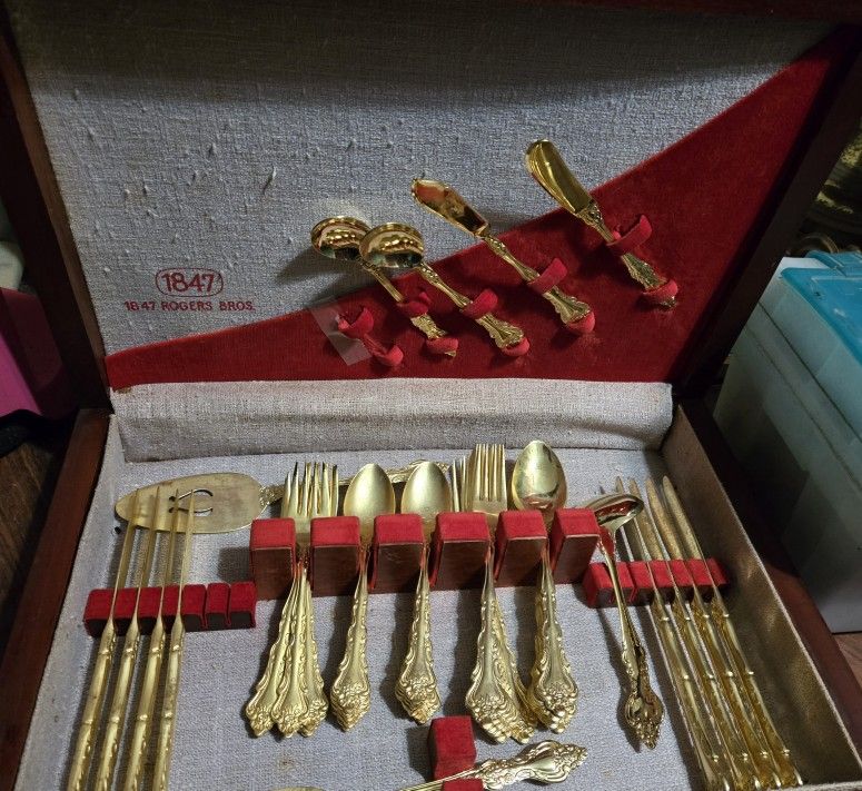 W.M. Rodgers Bros. Gold Plated Silverware Set