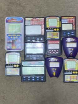 Vintage Handheld Casino Games Lot - 11 Units, Pocket Slots & Blackjack
