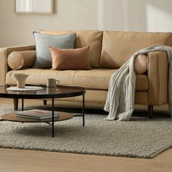 ARTICLE Sven 72" Tufted Leather Loveseat - Charme Tan 