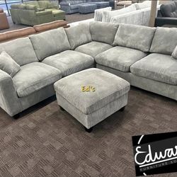 BRAND NEW 4PCS SECTIONAL SOFA SET WITH OTTOMAN AND ACCENT PILLOW INCLUDED $549