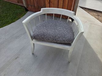 White Wood Barrel Accent Chair