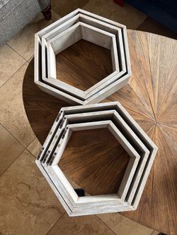 Hexagon wooden wall decor