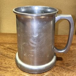 VINTAGE MICHAUD HONG KONG S SILVER 5” MUG GLASS BOTTOM