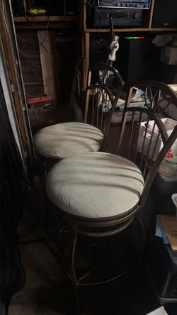 Set of 2 metal swivel barstools