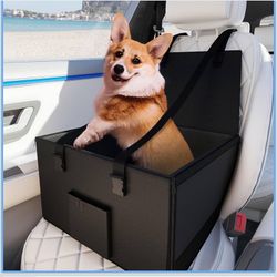 NEW Dog Car Seat, Breathable Pet Car Booster Seat for Dogs, Washable Pet Car Seat, Safety Leash for Puppy Small Medium Dogs, Travel Pet Car Carrier Ba