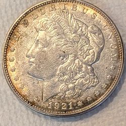 1921 D Morgan Silver Dollar Nice Details 