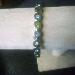 Blue And Green Rhinestone Cuff Bracelet