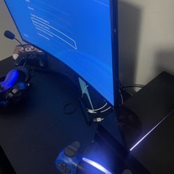 PS4 wit controller, Samsung 60hz monitor 