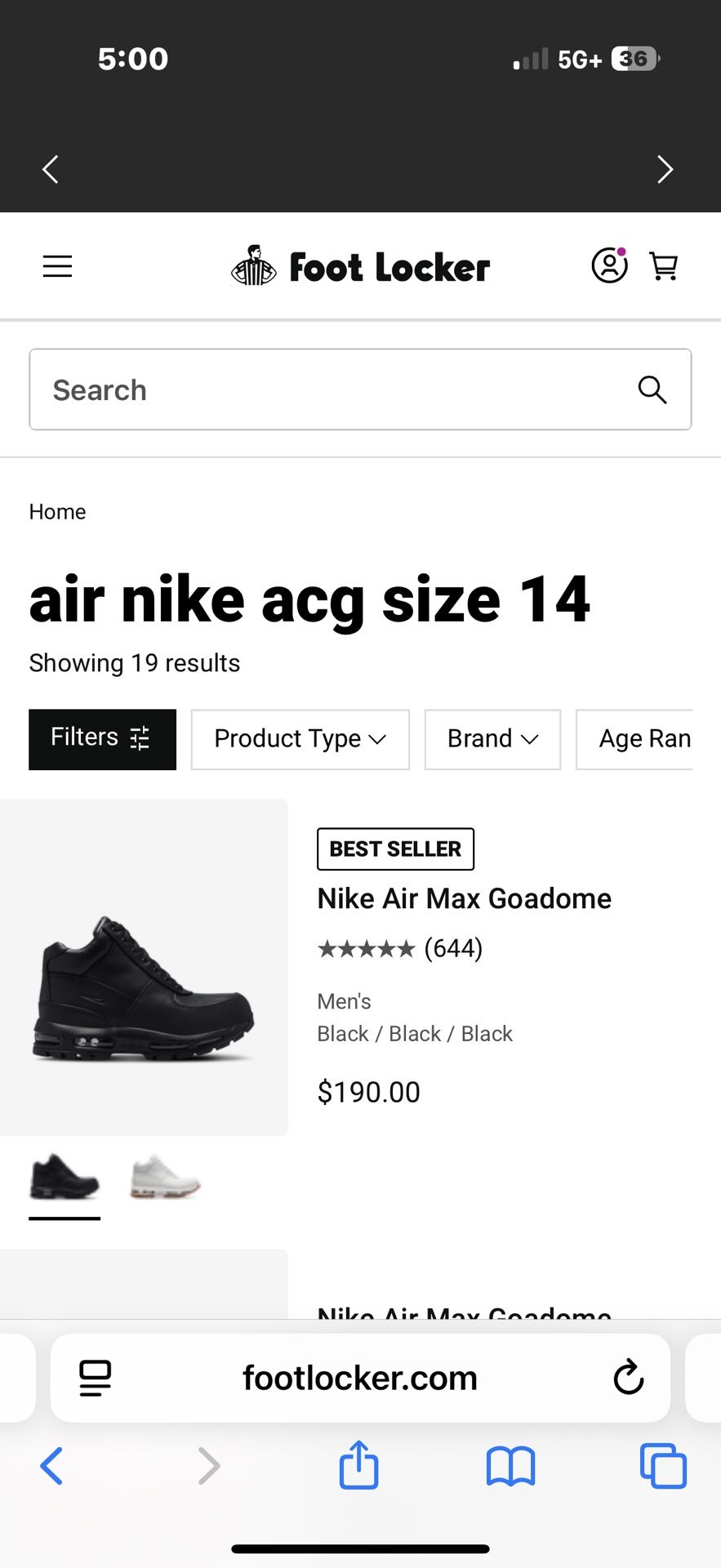 Size 14 AIRNike ACG Men Shoe Like New