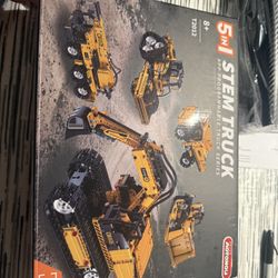 5-in-1 RC Construction Toys Technic Excavator Building Block Sets for Adults Ages 8-14,City Engineering Vehicle Model Kits with Remote Control, STEM B