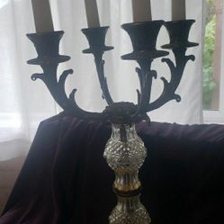2 antique candelabras