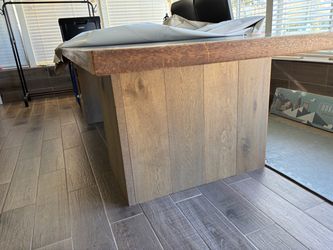Long table with storage underneath