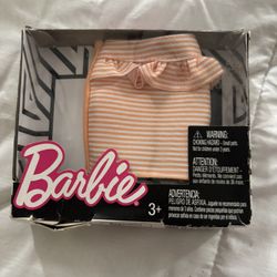 Vtg Barbie Striped Pencil Skirt With Ruffle, New In Box, Box Slightly Dented