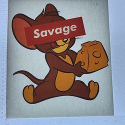 Iron On Heat Transfer  Good For T-shirts Sweaters Jackets T Shirt Design Size Is About 12x8 Savage Jerry #48