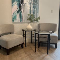 Two Modern End Tables 