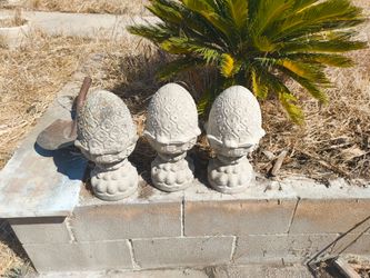 3 Cement Pineapples