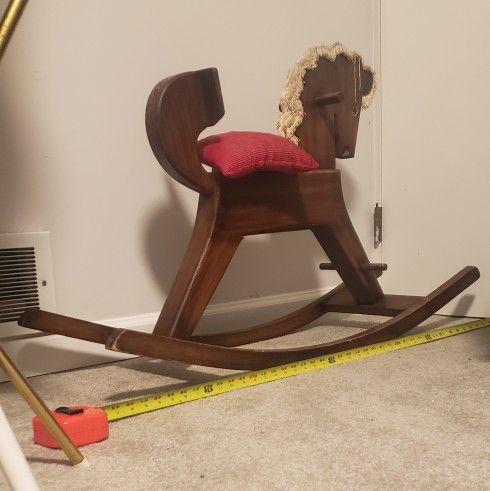 Vintage Wooden Rocking Horse 